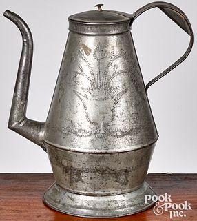 Pennsylvania punched tin wrigglework coffee pot