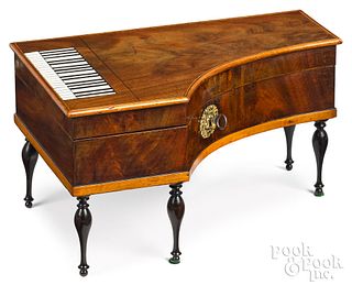 Continental piano-form musical sewing box