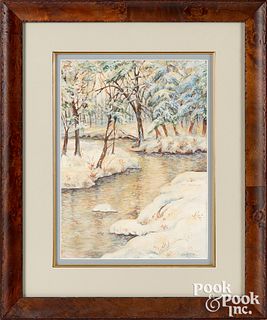 Walter Launt Palmer watercolor winter landscape