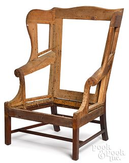 Chippendale mahogany wing chair, ca. 1780