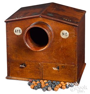 English mahogany voting box, ca. 1800