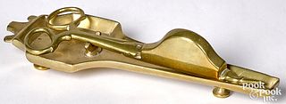 English brass snuffer and tray, 18th c.