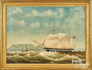 Oil on canvas of the British schooner Neptune