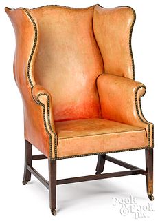 George III mahogany wing chair, ca. 1780