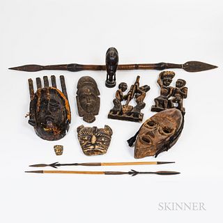 Eleven African Tribal Items