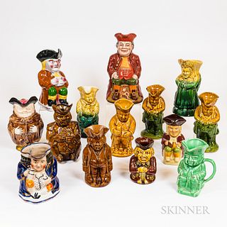 Fourteen Glazed and Decorated Ceramic Toby Jugs