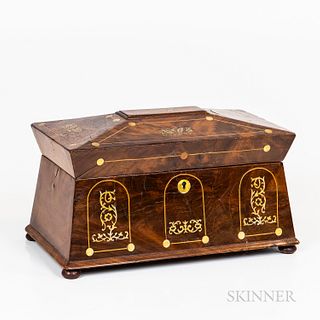 William IV Mother-of-pearl-inlaid Mahogany Tea Caddy