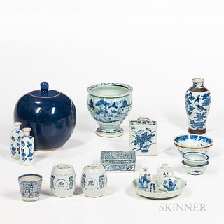 Nineteen Blue and White Items
