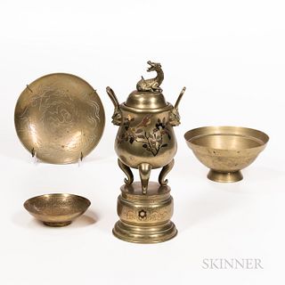 Four Decorative Metalwork Items