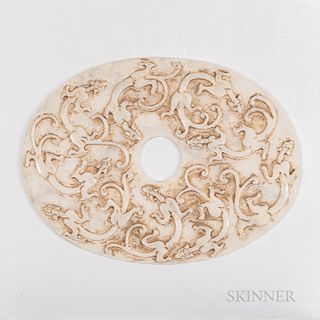 Carved Hardstone Bi Disk