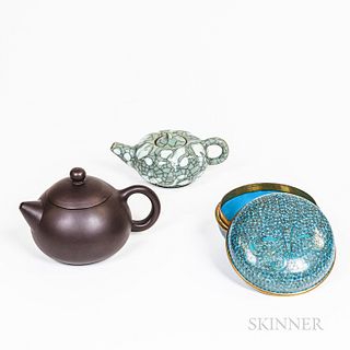 Two Teapots and a Cloisonne Box