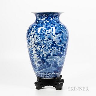 Large Blue and White Jar