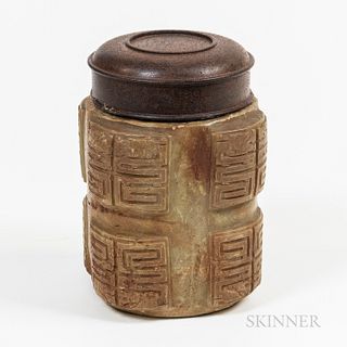 Asian Cylindrical Ceramic Vessel