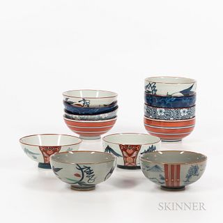 Twelve Polychrome Decorated Bowls
