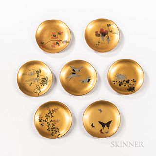 Set of Six Japanese Lacquer Dishes