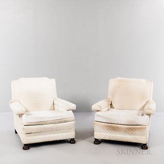 Pair of Upholstered Mahogany Armchairs