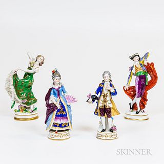 Four Dresden Porcelain Couples Figures