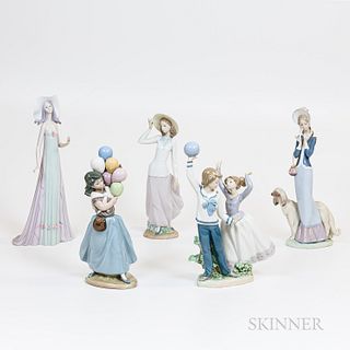 Five Lladro Porcelain Figures