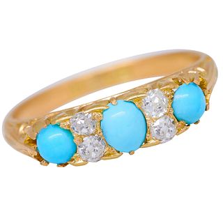 TURQUOISE AND DIAMOND DRESS RING
