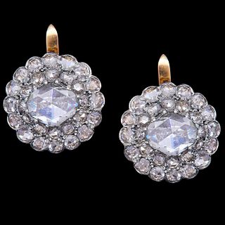 IMPORTANT PAIR OF ANTIQUE DIAMOND CLUSTER EARRINGS