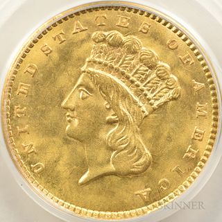 1857 Gold Dollar, PCGS MS-63