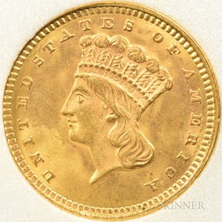 1873 Gold Dollar, Open 3, MS-64+