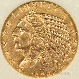 1909-D Indian Head Half Eagle, MS-64