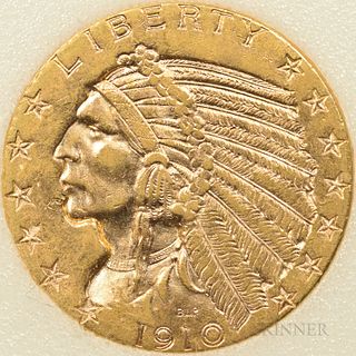 1910-D Indian Head Half Eagle, MS-63