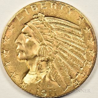 1911 Indian Head Half Eagle, MS-64+