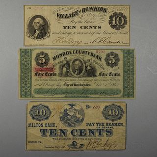 Three 1862 Obsolete Currency Notes