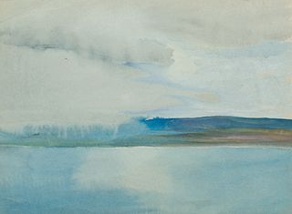 George Hawley Hallowell (American, 1871-1926) Rising Mist on Lunksoos Pond