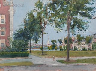 Alexis Paul Arapoff (Russian/American, 1904-1948) View Across the Charles River from Harvard Business School to Lowell House
