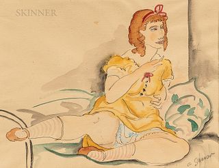 Emil Ganso (American, 1895-1941) Girl in a Yellow Dress