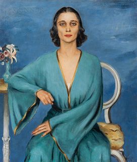 Channing Weir Hare (American, 1899-1976) Portrait of Mrs. Alexander Buel Trowbridge Jr.