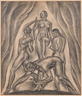 Ernest Hamlin Baker (American, 1889-1975) Monumental Arrangement of Four Nudes