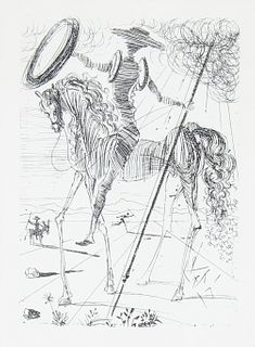 Salvador Dali, "Don Quixote" Etching