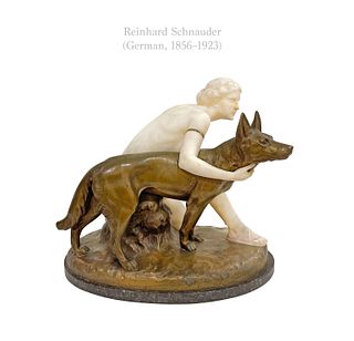 Reinhard Schnauder Signed Bronze/Marble Figurine Group
