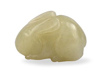 Chinese Carved Jade Rabbit, 19th C.
