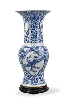 Chinese Blue & White Gu Vase ,Kangxi Period
