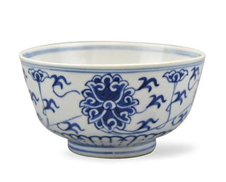 Chinese Blue & White Lotus Bowl, Guangxu Period