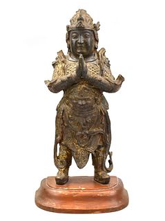 Chinese Gilt Bronze "Skanda" Figure, Ming Dynasty