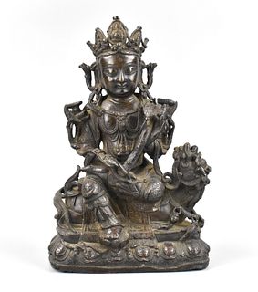 Chinese Bronze Figure Of A Bodhisattva, 17th C.