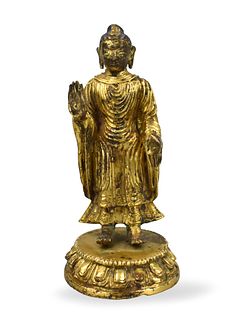 Chinese Gilt Bronze Figure of Buddha,18th C.
