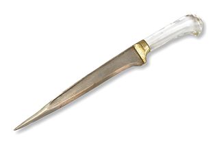 Mughal Dagger w/ Crystal Handle, 19th C.