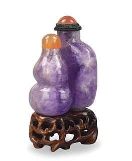 Chinese Purple Quartz Snuff Bottle, Qing Dynasty