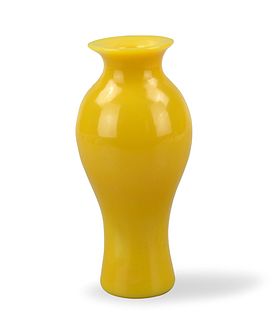 Chinese Yellow Peking Glass Vase, 18th C.