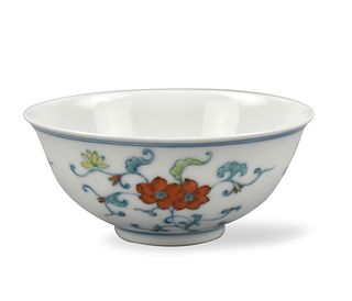 Chinese Doucai Floral Bowl , Guangxu Period