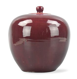 Chinese Flambe Glazed Jar & Cover, 19th C.