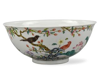Chinese Famille Rose Birds & Flower Bowl,Guangxu P
