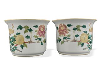 Pair of Chinese Famille Rose Planters,19th C.